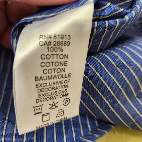 Robert graham blue striped paisley long sleeve cuff shirt sz s (42)16.5 - Picture 5 of 15